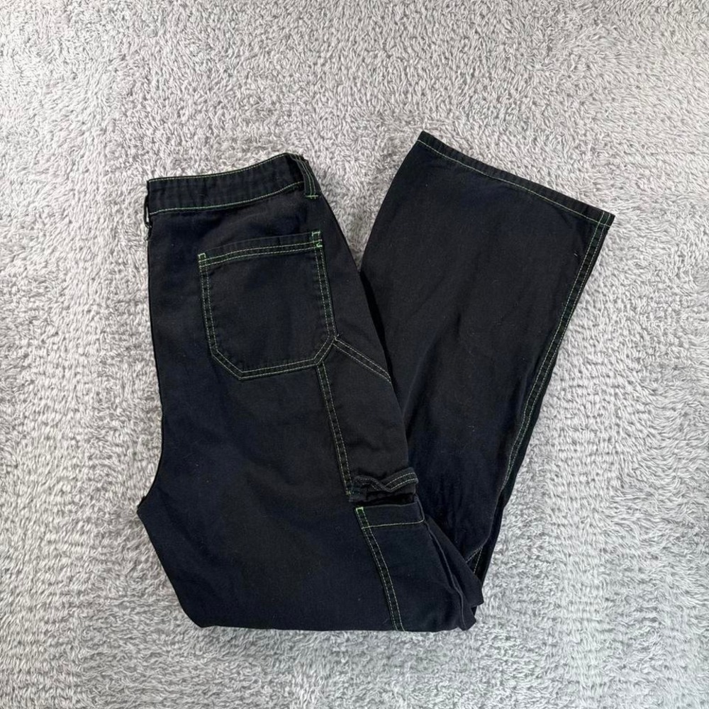 Black high-rise carpenter pants